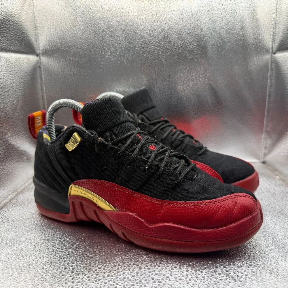 Size 5.5Y Nike Air Jordan 12‎ Retro Low SE Bowl Red Black Kids Shoes DH9695-001